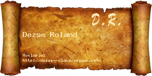 Dezse Roland névjegykártya